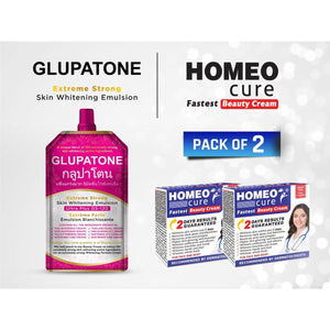 2 in 1 GLUPATONE Whitening Emulsion With Homeo Cure Cream